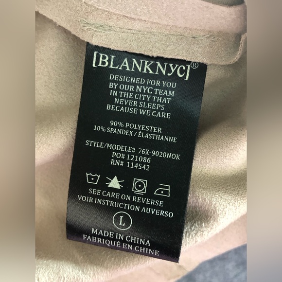 NWT Blank NYC Faux Suede Drapey Moto Jacket in Tan - Size L - Picture 4 of 5